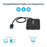 StarTech.com Adaptador Gráfico Externo USB 3.0 a DisplayPort Doble 4K60 DisplayLink, Cable Conversor USB 3.0 a DP de Vídeo