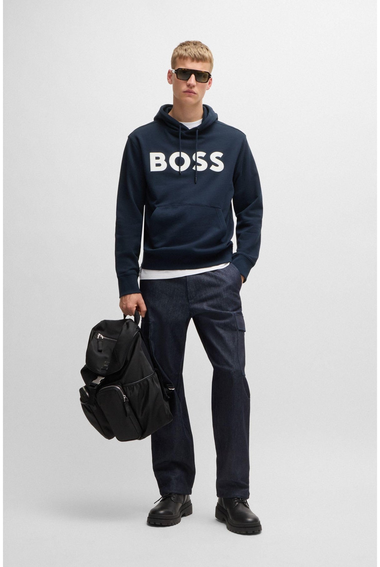BOSS Webasic_Hood, Sudadera Hombre, Dark Blue404,