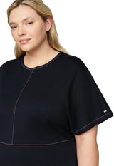 Tommy Hilfiger Vestido Mujer Curve Global Stitch Escote Redondo, Azul (Desert Sky), 50