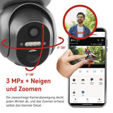 EMOS GoSmart - Cámara de vigilancia Inteligente para el Aire Libre - Cámara IP giratoria de 3 MP 4G/LTE y aplicación - Detección de Movimiento, visión Nocturna, batería de Panel Solar, Compatible con