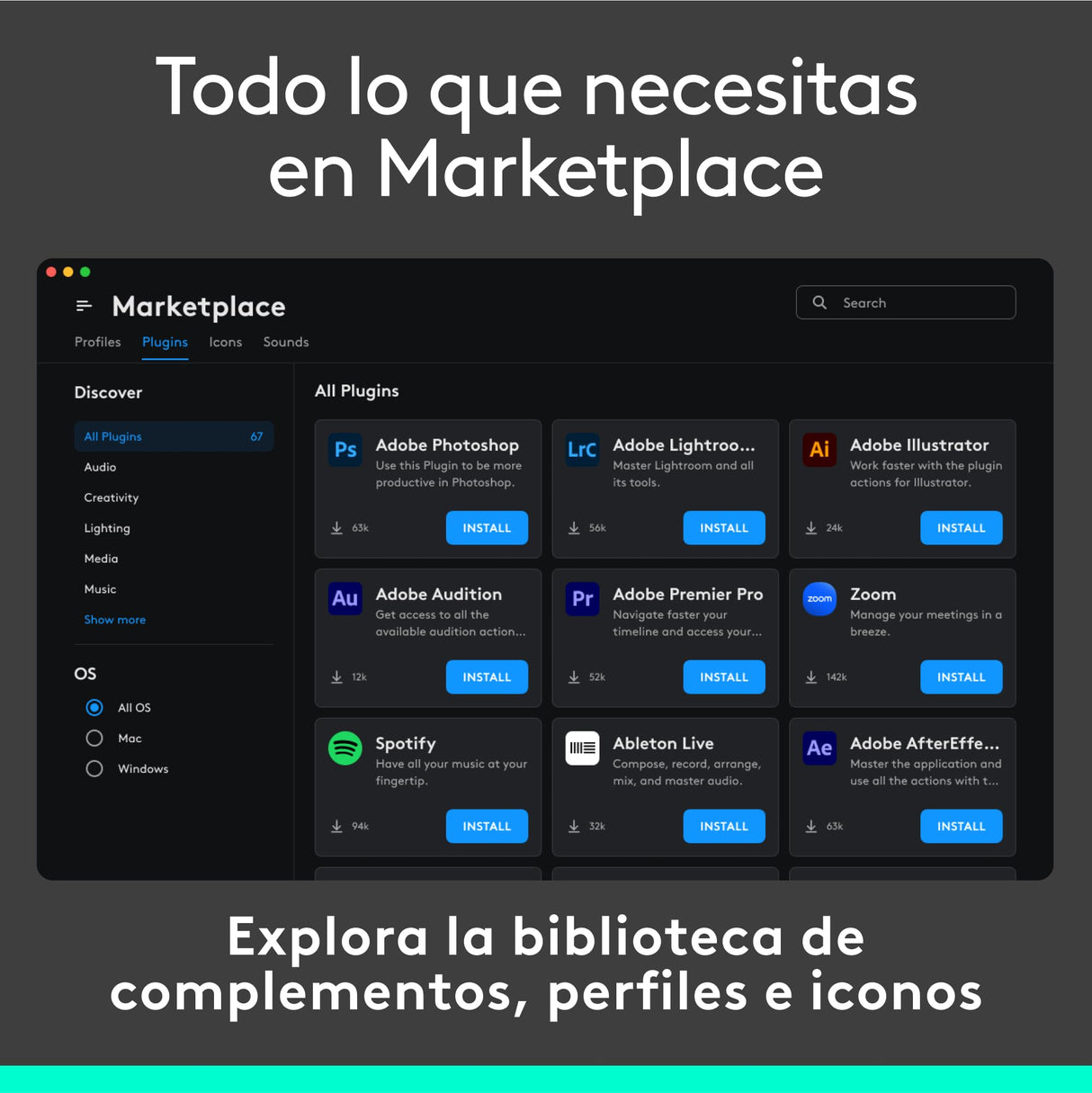 Logitech MX Creative Console, keypad programable con 9 teclas LCD personalizables y dial de control para diseño gráfico, edición de vídeo, fotografía, uso con Adobe, Zoom, Spotify - Gris Pálido