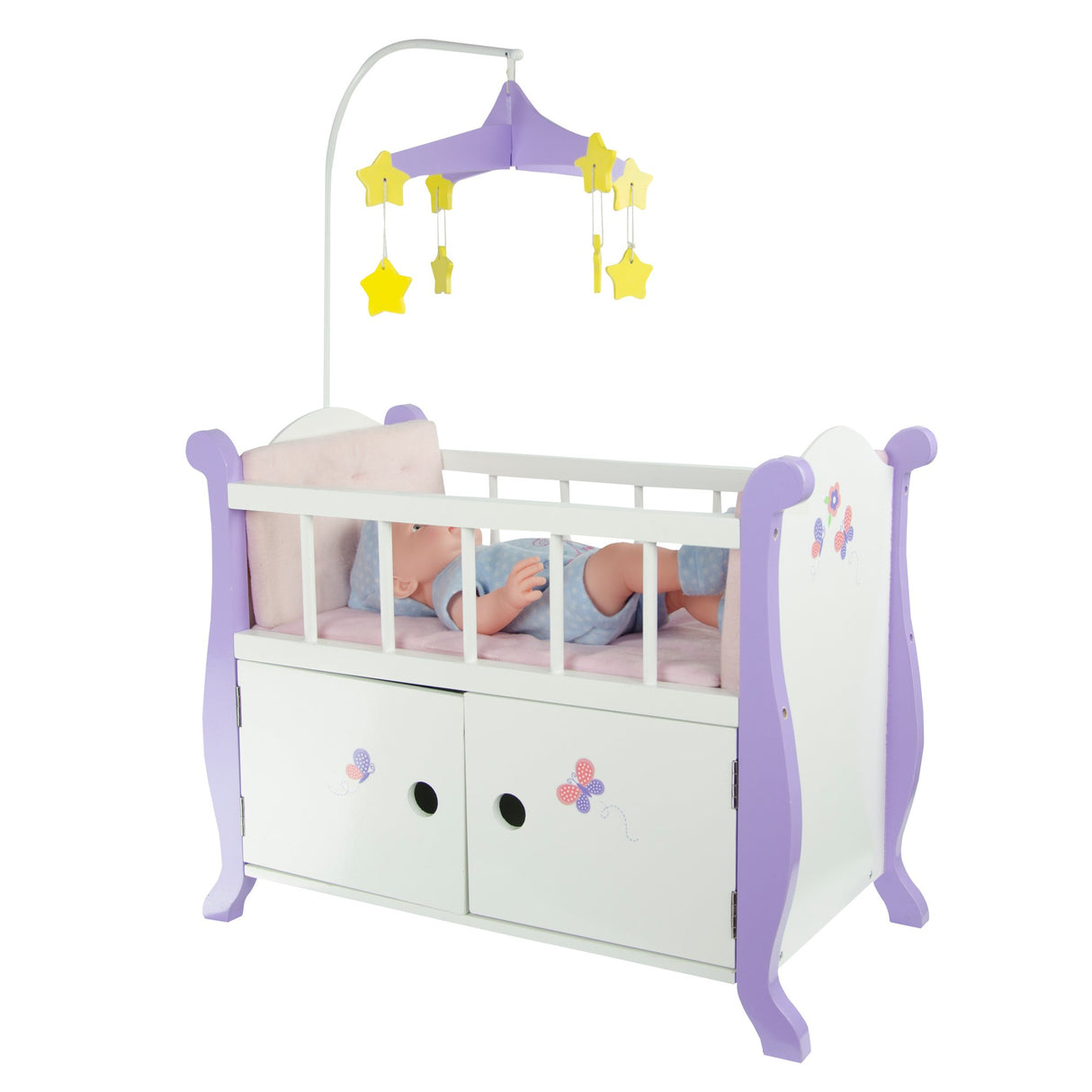 Cuna de muñecas con Almacenamiento Juguete para Niños Olivias World TD-0206A