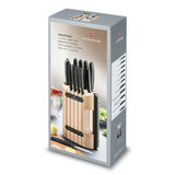 Victorinox Swiss Classic Soporte con 11 cuchillos, incluyendo cuchillo de cocina y pelador, de madera