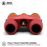 Nocs Provisions Standard Issue - Prismáticos Impermeables de 10 x 25, Aumento de 10 aumentos, Prisma Bak4, Lentes Multicapa de visión Amplia para observación de Aves, Senderismo y mochileros, Rojo