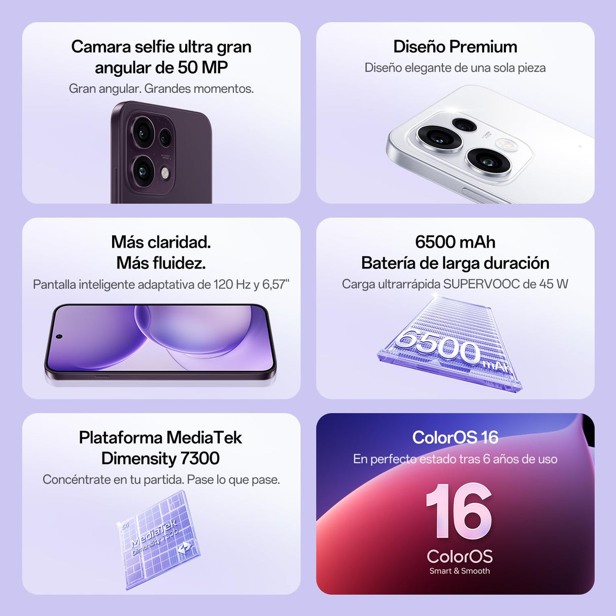 OPPO Reno16 FS 5G Smartphone 8+512GB 6500mAh 120Hz 50MP, Pop White