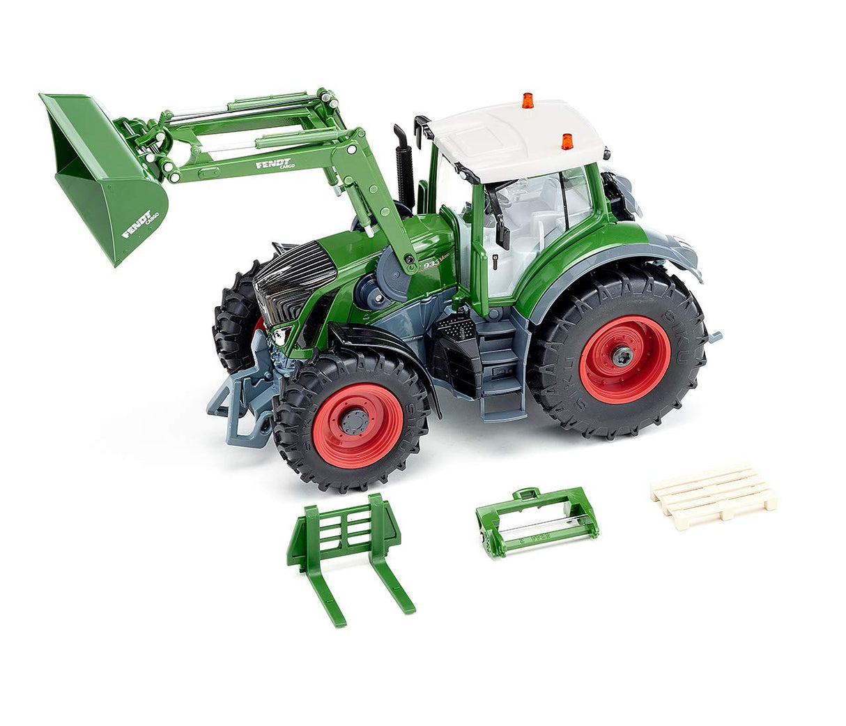 siku 6796, Tractor Fendt 933 Vario con cargador frontal, Verde, Metal/Plástico, 1:32, Teledirigido, Incl. mando a distancia bluetooth y accesorios, Control posible mediante app móvil