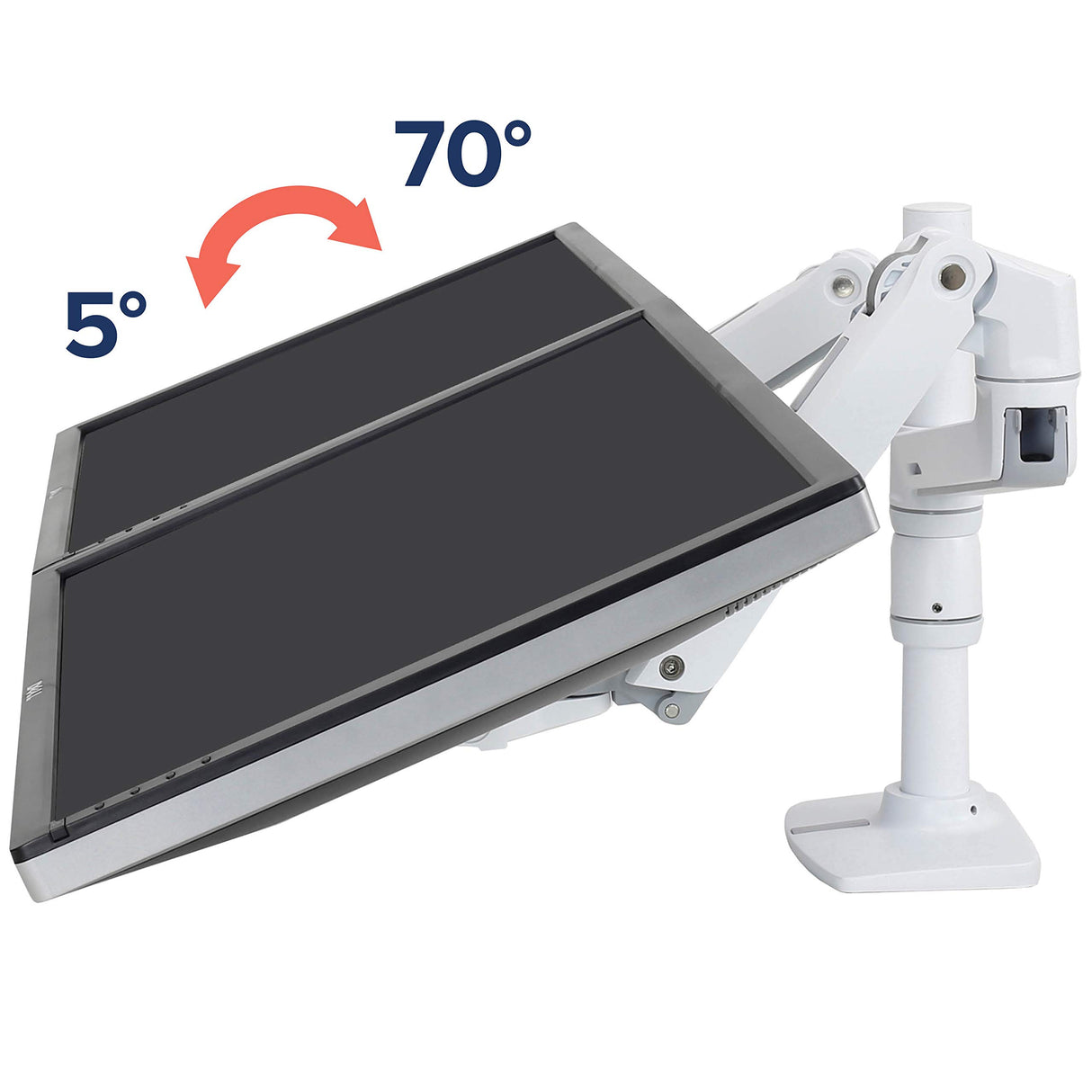 Ergotron LX Series 45-492-216 soporte de mesa para pantalla plana 61 cm (24") Blanco - Soporte para televisor (18 kg, 61 cm (24"), 75 x 75 mm, 100 x 100 mm, Ajustes de altura, Blanco)