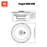 JBL Stage2 GEN2 65M – 6.5 Inch (165mm) 3-Way Car Speakers – 60W RMS – 240W Peak – Triple Driver Setup – OEM Fit Audio – with Grilles – Easy Install – Pair