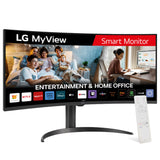 LG 34SR65QC-B - MyView Smart Monitor, 34", Panel VA, (3440x1440), 21:9, 100 Hz, 10ms Clasificación F, ThinQ App y Alexa, Negro