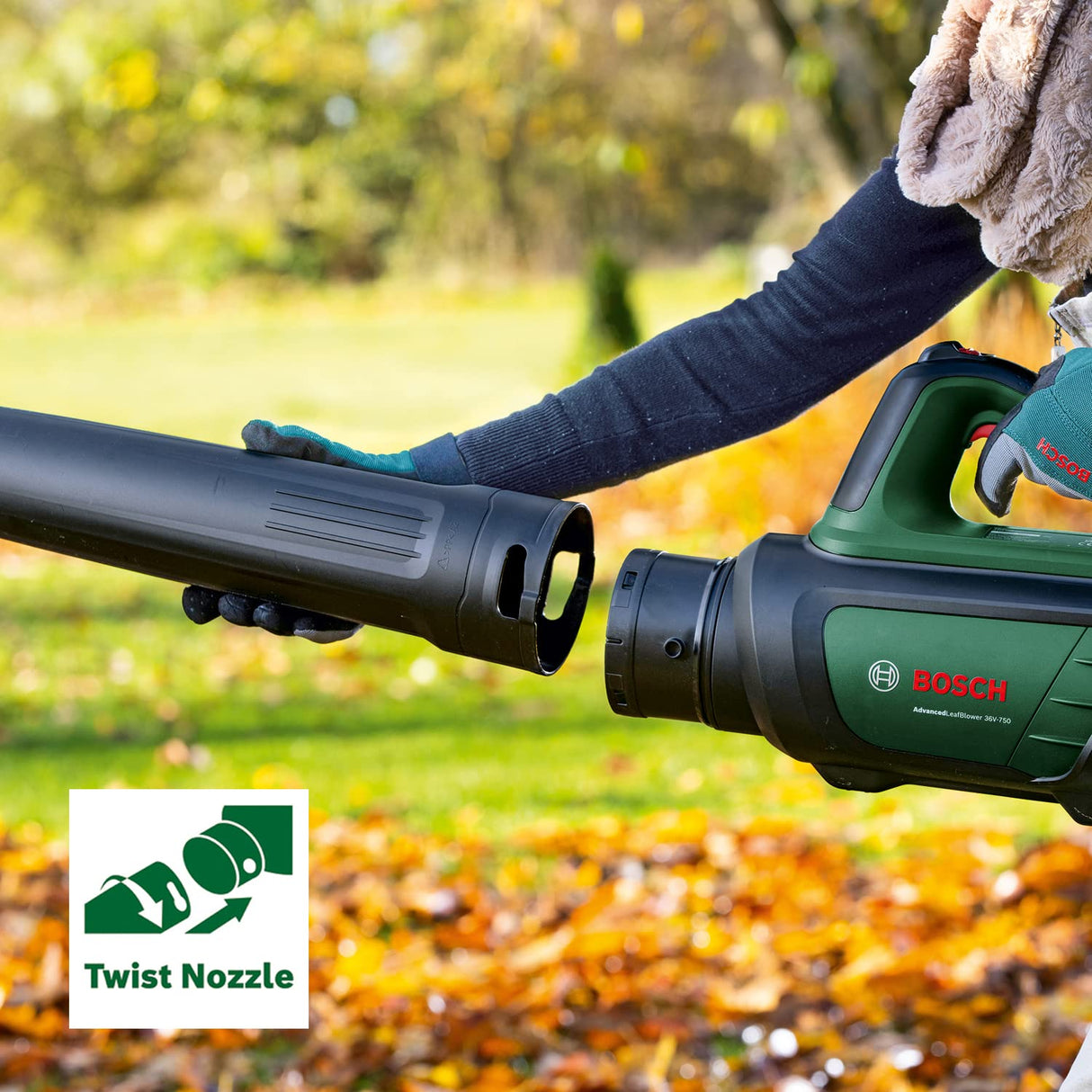 Bosch Soplador de Hojas Bosch AdvancedLeafblower 36V750 (batería de 2.0 Ah, Sistema de 36 voltios, para Eliminar Hojas Rebeldes en áreas Grandes, Peso: 3,5 kg)