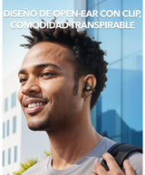 Soundcore C40i de Anker, Auriculares Open-Ear con Clip, Diseño de Juntas Flexible, Controles de Botón, Comodidad Ligera, Ajuste Estable con Almohadillas Acoplables, Transductores Expansivos