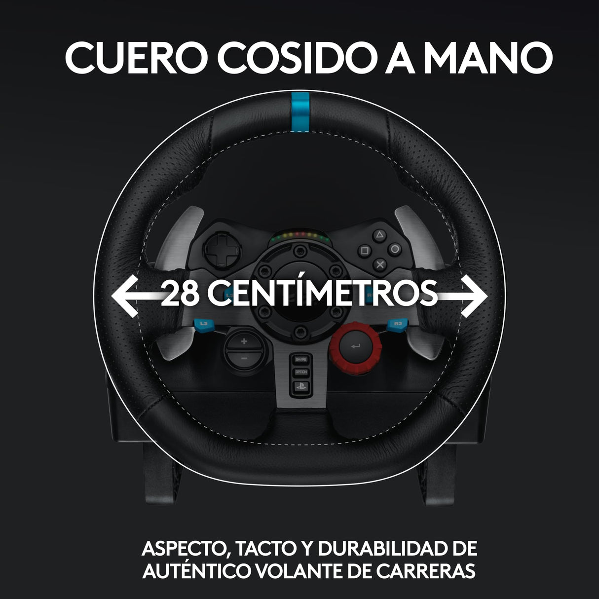 Logitech G29, Driving Force Volante de Carreras y Pedales, Force Feedback, Aluminio Anodizado, Palancas de Cambio, Enchufe Eu, Ps4/Ps3/Pc/Mac, USB 2.0/Alámbrico, PS4, PS3, Window 10.81, Windows 8, Windows 7, Mac OS 10.10+, Negro