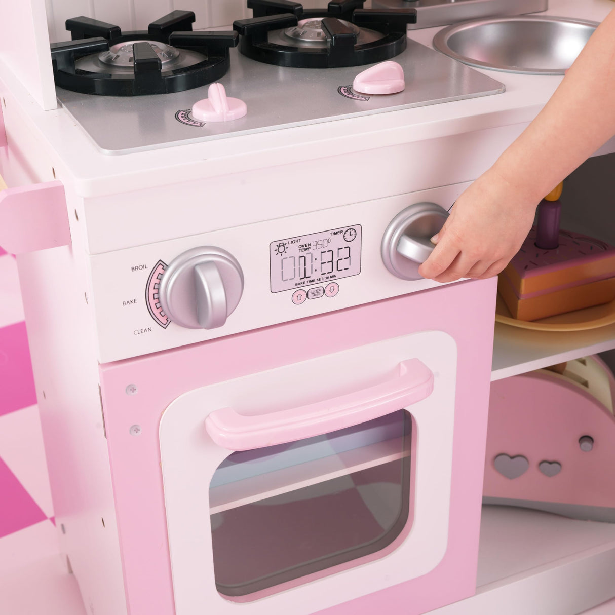 KidKraft Cocina de Juguete Modern Country de Madera, Cocinita Infantil con Cortinas, Juguetes niños 3+ años (53222) - Exclusivo en Amazon