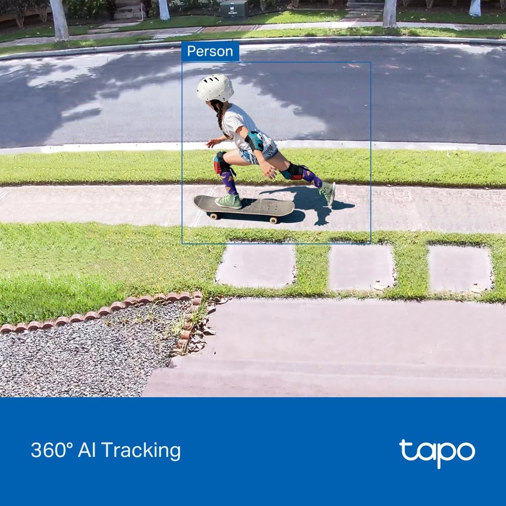 Tapo C560WS, Cámara de Seguridad Exterior Wi‑Fi 6 4K 8 MP, Pan/Tilt 360° AI, Visión Nocturna Color Starlight, Reconocimiento Facial, Zoom Digital 18×, Alarma Luz/Sonido, IP66, Audio Bidireccional