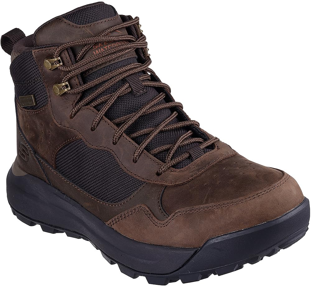 Skechers Cambert Harlan, Botas Cortas al Tobillo Hombre, Cocoa Leather/Mesh, 46 EU