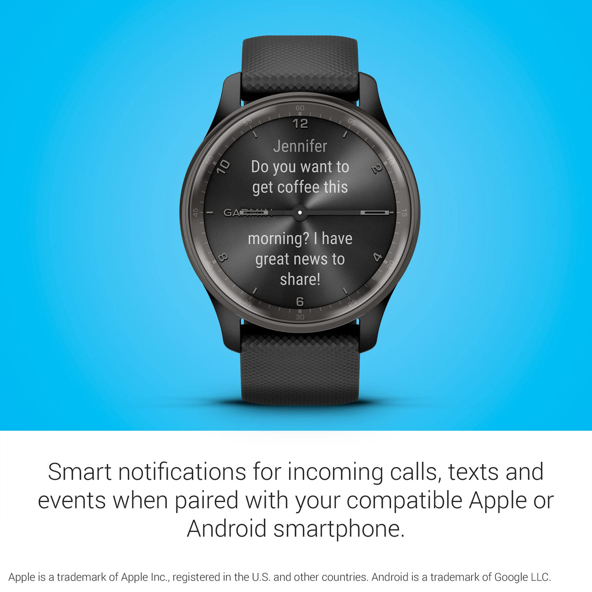 Garmin Vivomove Trend, Elegante Smartwatch Híbrido de 40 mm con Sofisticado Aspecto Analógico, Bisel de Acero Inoxidable y Funciones Inteligentes, Negro