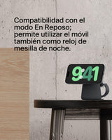Belkin BoostCharge Pro Cargador inalámbrico 2 en 1 con Qi2 de 15 W, estación de Carga con MagSafe para iPhone Series 16, 15, 14, 13 y 12, Apple Watch, AirPods y Otros, Fuente de alimentación, Negro