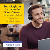 Jabra Evolve2 65 Auriculares Inalámbricos Estéreo PC con Cancelación de Ruido - Certificados para Microsoft Teams - Batería de Larga Duración - Adaptador Bluetooth USB-A - Negro