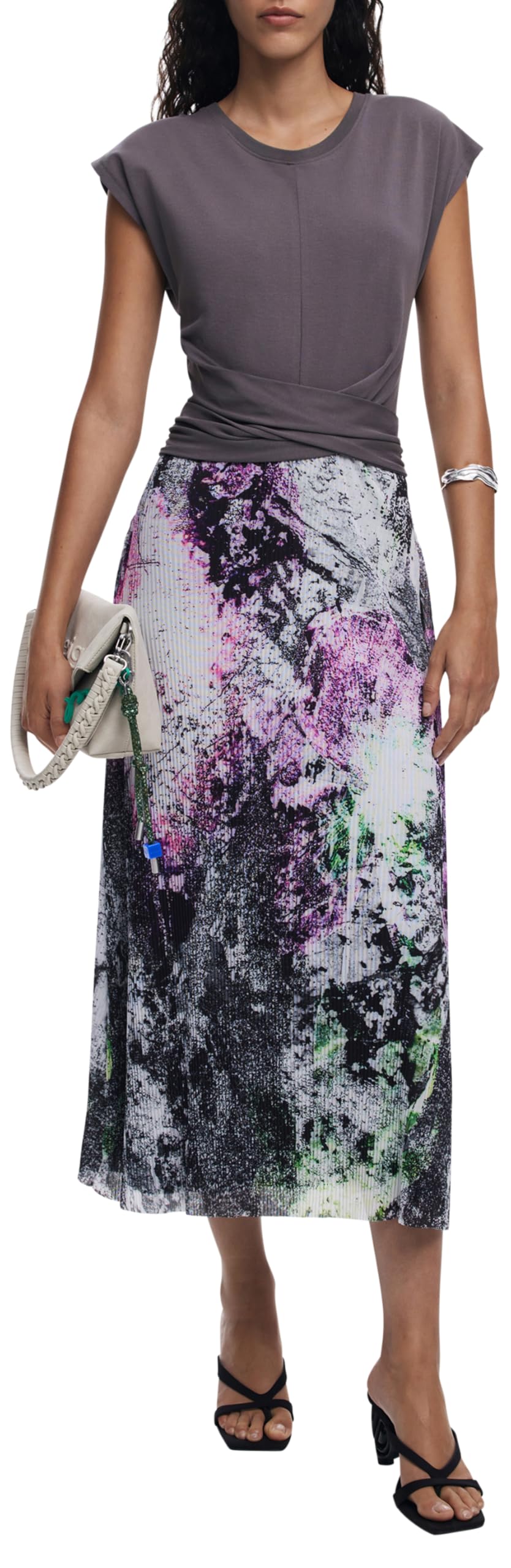 Desigual Vest_Walls_Lacroix Casual Dress, Negro/Blanco, M Women's