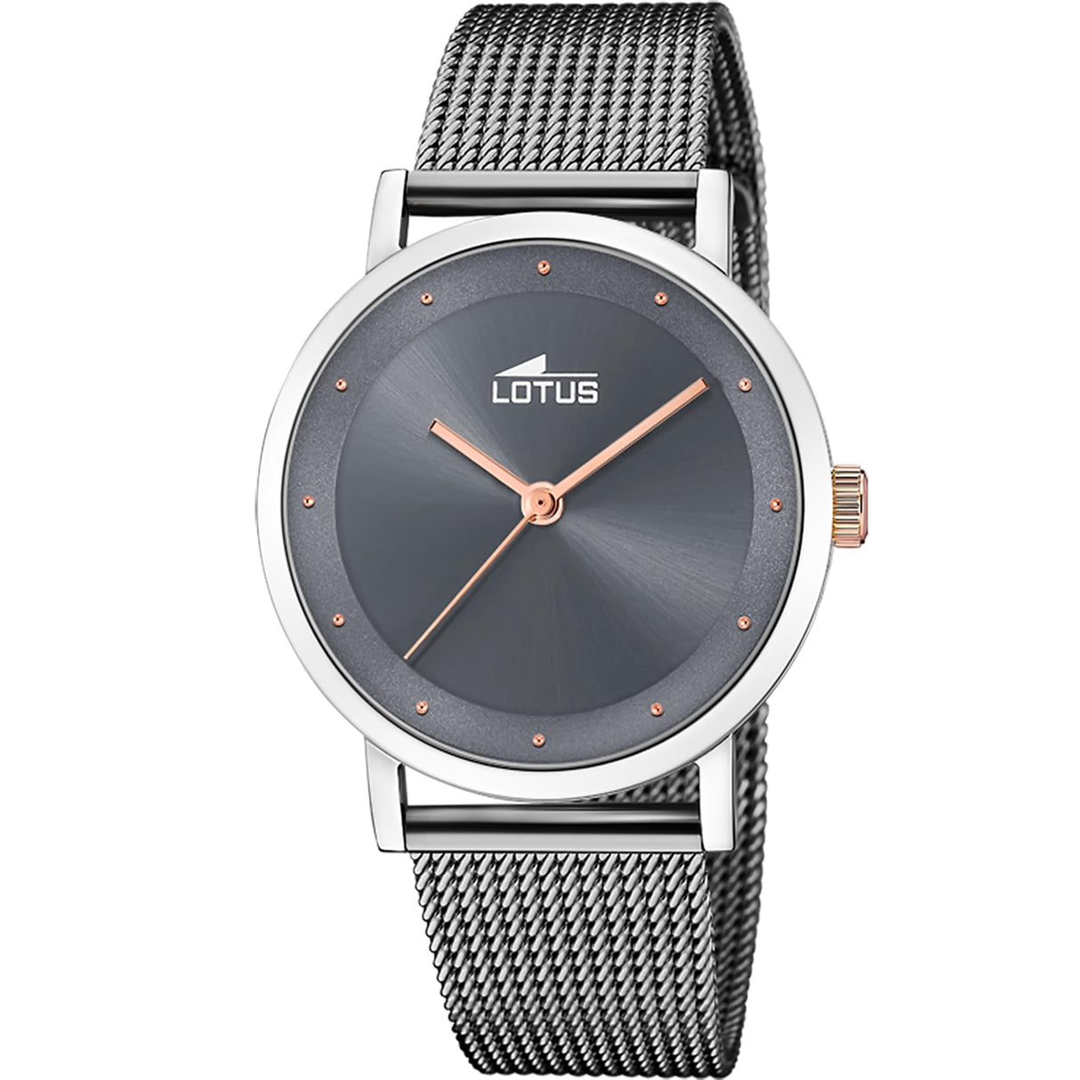 Reloj Lotus para Mujer 18878/3 Trendy Caja de Acero Inoxidable 316l Plateado Correa de Acero Inoxidable 316l Gris
