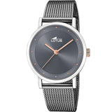 Reloj Lotus para Mujer 18878/3 Trendy Caja de Acero Inoxidable 316l Plateado Correa de Acero Inoxidable 316l Gris