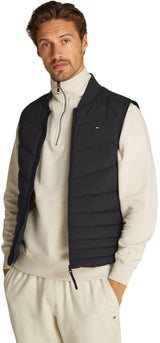Tommy Hilfiger Chaleco Hombre Mix Quilt impermeable, Negro (Black), XXL