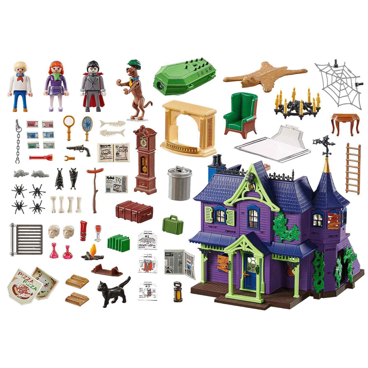 PLAYMOBIL Scooby DOO 70361 Aventura en la Mansión Misteriosa, con Efectos de Luz y Sonido, A Partir de 5 Años