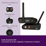 Marmitek Transmisor de Audio Inalámbrico Audio Anywhere 630 - Conecte su Dispositivo de Audio de Forma Inalámbrica a su Sistema Estéreo - Conector de 3,5 mm (RCA/Cinch) - Wireless Audio Transmitter