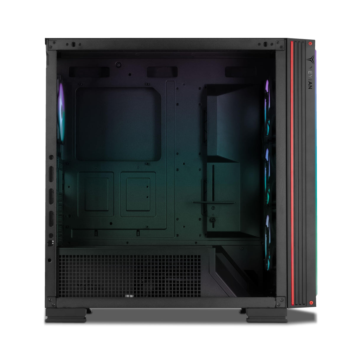 YEYIAN Caja PC Gamer Mirage X | Torre Completa | Chasis 1.0mm | Fuentes Alimentación ATX 2, 3 | Panel Lateral Vidrio Templado | Cooler CPU hasta 180 mm | GPU hasta 420 mm