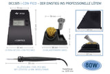 ERSA i-CON PICO MK2 - Estación de soldadura digital (80 W, 150-450 °C, con soldador i-TOOL PICO MK2 ergonómico con cambio Tip`N Turn + punta de soldadura de 1,6 mm con autonomía automática)