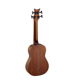 Ortega Guitars Travel Bass electro-acústico - sin trastes - Serie Lizard - Ukelele bajo - incluye Gigbag - Mahagony (LIZZY-BSFL-GB)
