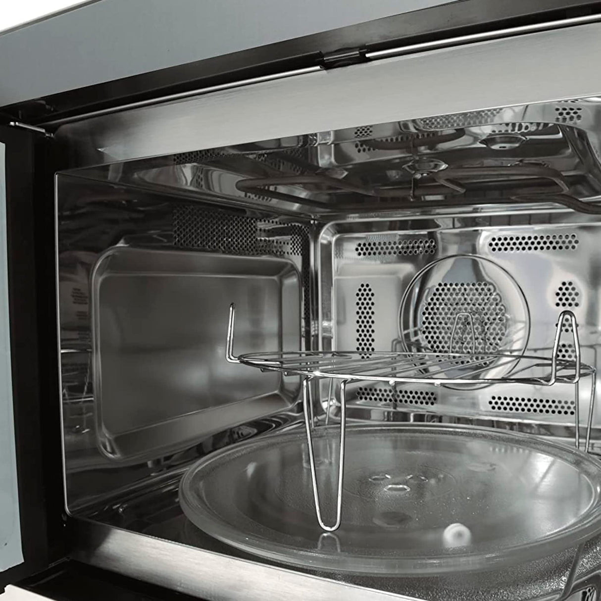 CATA 20 MC IX 20L 800W Acero Inoxidable-Microondas (Integrado, 20 L, 800 W, Giratorio, 100 W), 20 litros, Vidrio