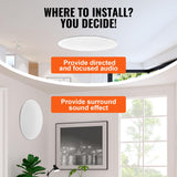 VEVOR 4 Altavoces de Techo de 205 mm, 100 W, Altavoces de Techo y de Pared de Montaje Empotrado con 8 Ω Impedancia 89 dB de Sensibilidad para Hogar, Sala de Estar, Dormitorio o Porches Cubiertos