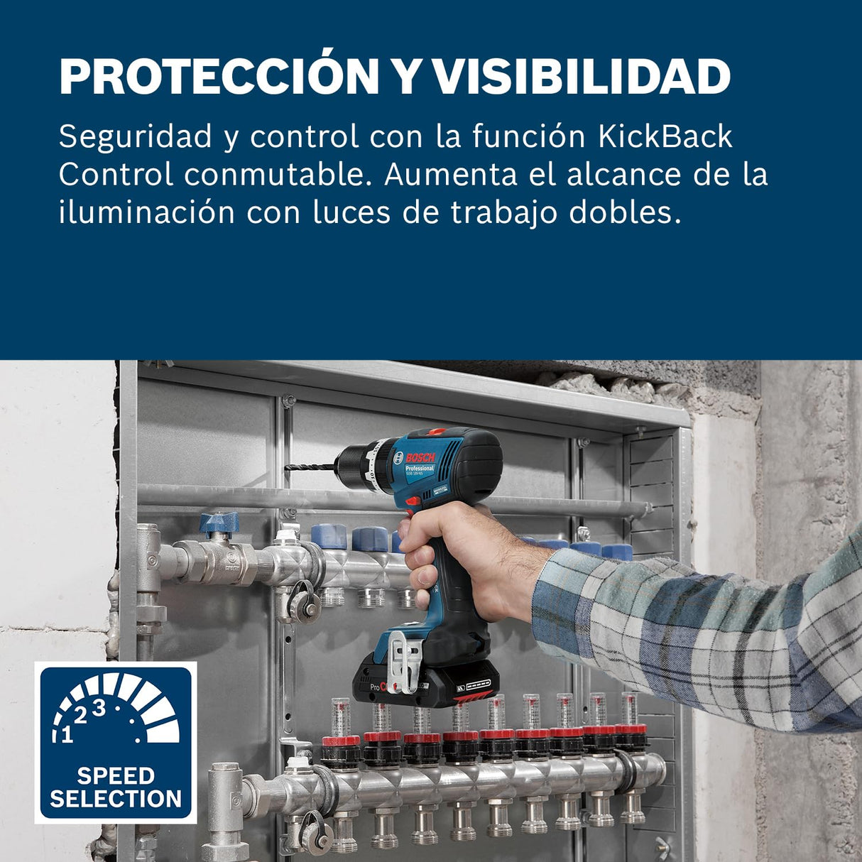 Bosch Professional 18V System atornillador a batería GSB 18V65 (motor Brushless sin escobillas, 2 baterías GBA 18V 2.0Ah, cargador GAL 18V20