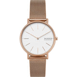 Skagen Signatur reloj para mujer, movimiento de cuarzo con correa de acero o piel, Dorado Rosado Y Blanco, 38MM