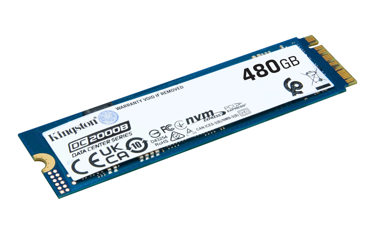 Kingston Data Center DC2000B PCIe 4.0 NVMe M.2 2280 480GB Enterprise SSD (Disipador térmico) - SEDC2000BM8/480G