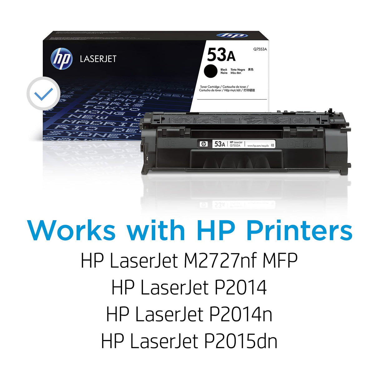 HP 53A Q7553A, Negro, Cartucho Tóner Original, de 3.000 páginas, para impresoras HP LaserJet P2015, P2014, P2015n, M2727 NF y P2015dn