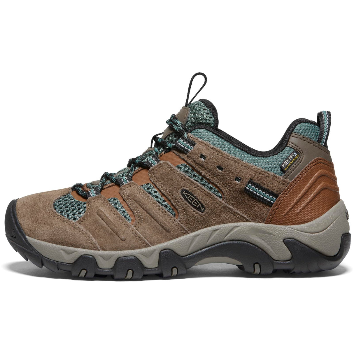 KEEN Women's Headout Waterproof Hiking Shoes, Shitake/Dark Forest, 38