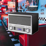 Soundmaster NR955SW Digital 8W Negro, Plata sistema estéreo portátil - Radio CD (Digital, DAB+,FM,PLL, Jugador, CD,CD-R,CD-RW, Reproducir/Pausar, Skip down, Skip up, Stop, 8 W)