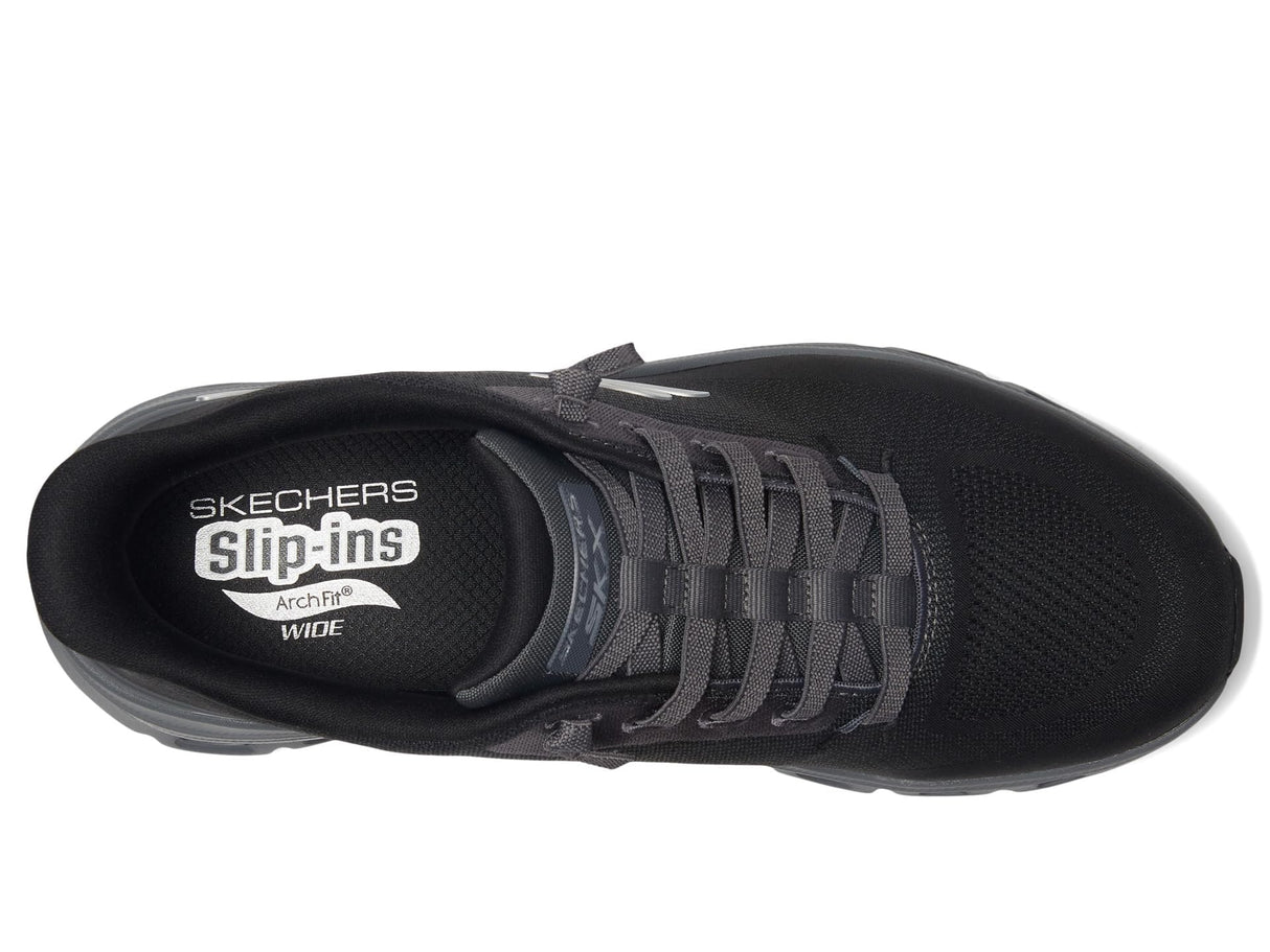 Skechers Arch Fit Glide-Step Pro, Zapatillas Hombre, Black Knit/Charcoal PU, 44 EU