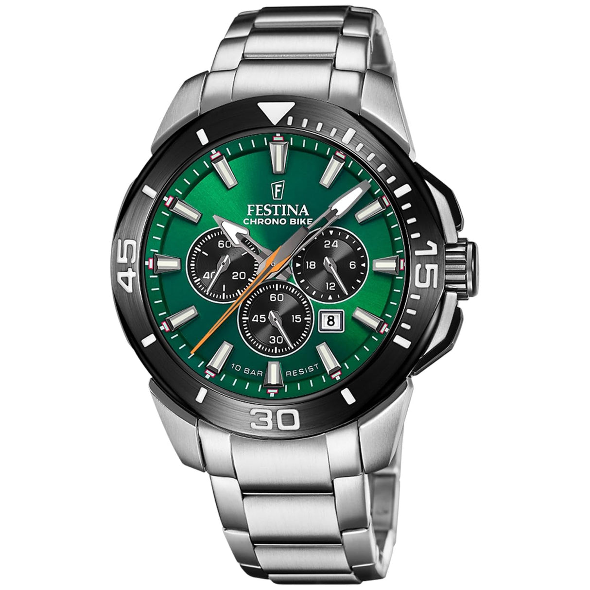 Festina Reloj Hombre F20641/A Chrono Bike Caja de Acero Inoxidable 316l Plateado Correa de Acero Inoxidable 316l Plateado