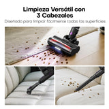 AROEVE 500W/45KPA/60min Aspiradora Escoba sin Cable con Pantalla LED, Modo Auto, Filtro 7 Etapas, Motor Brushless y Cepillo V para Suelos, Pelos, Alfombras, 500 W, 1 Liter, Morado