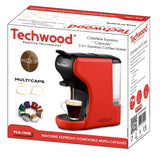 Techwood TCA-195N, Cafetera de café (varios cápsulas), color rojo