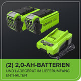 Greenworks G40LM35K2X Cortacésped de Batería para Céspedes de Hasta 400 m², Ancho de Corte 35 cm, Bolsa de 40L MÁS Dos Baterías de 40V 2Ah y Un Cargador, Garantía de 3 Años