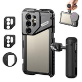 NEEWER Estabilizador de Jaula de teléfono S24 Ultra con Mango Lateral, Adaptador de Filtro de 67 mm, Placa Trasera de Lente de 17 mm, Adaptador de Lente de Montaje en T, Equipo de Video