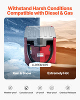 VEVOR Tanque Portátil para Diésel y Gasolina de 220 L con Bomba de Transferencia Eléctrica, Manguera de 3,8 m y Boquilla de Repostaje Automática, Tanque para Transporte de Combustible, Rojo