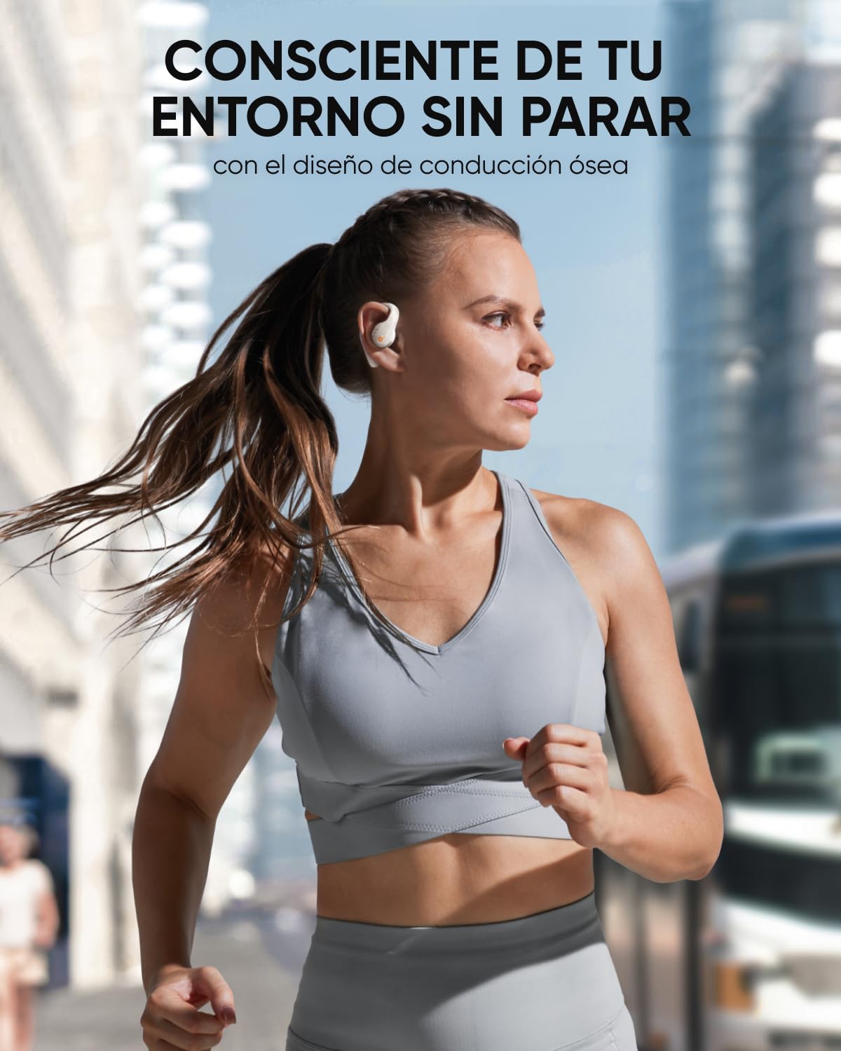 Soundcore by Anker AeroFit Pro Auriculares Bluetooth Inalámbricos de Conducción de Aire, Muy Cómodos, Ergonómicos, Ajuste Seguro, Sonido Rico con LDAC, Bluetooth 5.3, IPX5, 46H, Control con App