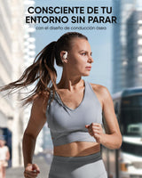 Soundcore by Anker AeroFit Pro Auriculares Bluetooth Inalámbricos de Conducción de Aire, Muy Cómodos, Ergonómicos, Ajuste Seguro, Sonido Rico con LDAC, Bluetooth 5.3, IPX5, 46H, Control con App