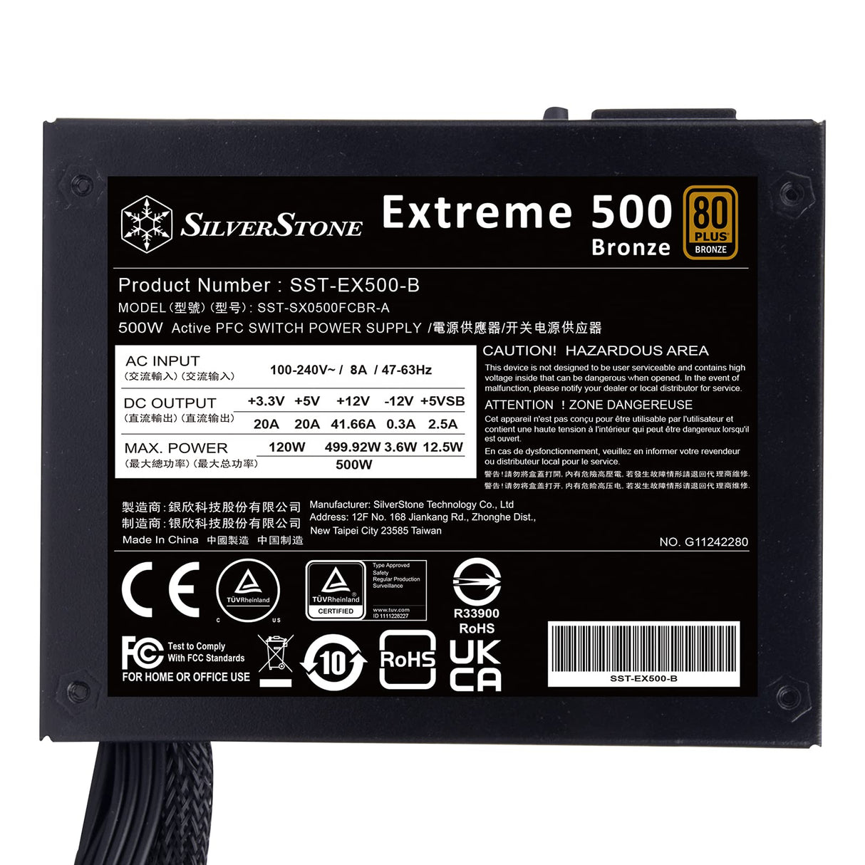 Silverstone Extreme 500 Bronze unité d'alimentation d'énergie 500 W 24-Pin ATX SFX Noir