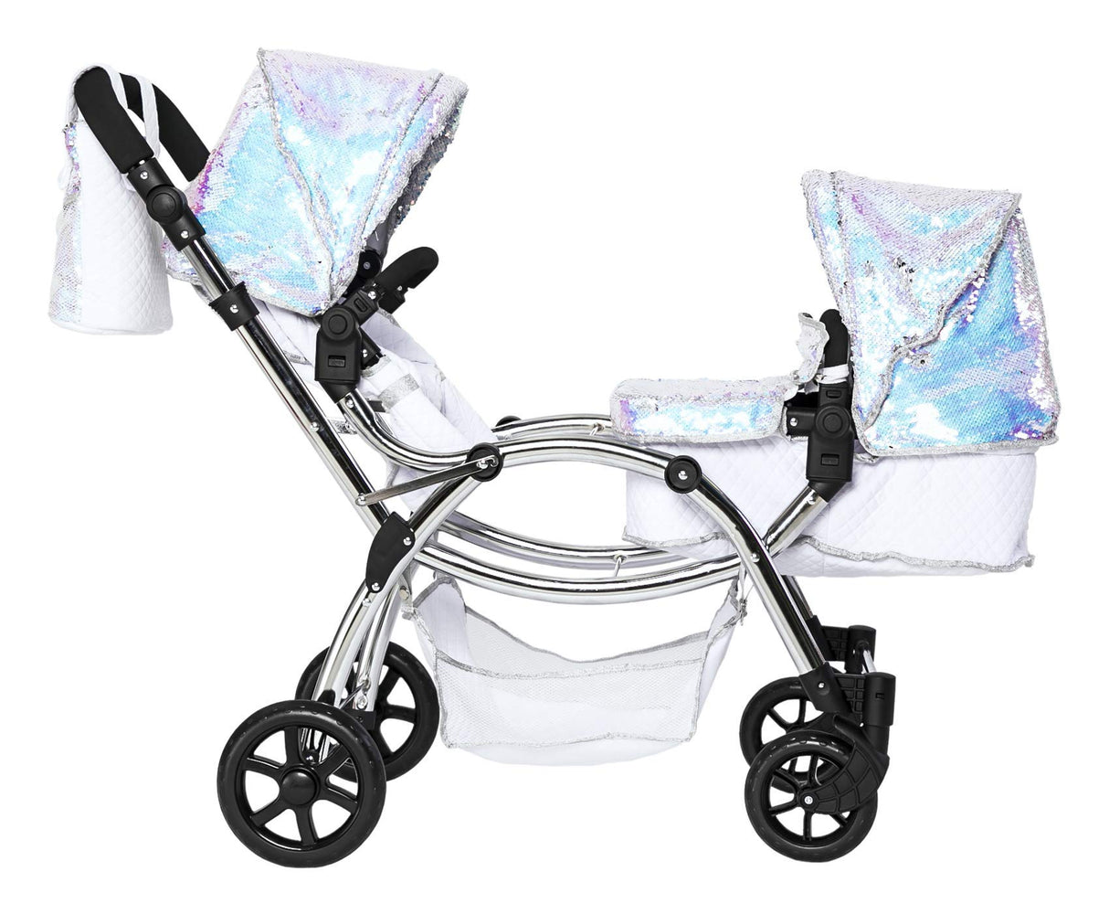 Roma Cochecito Doble para muñecas gemelas Amy Childs Polly Sparkle 2 en 1 y capazo - Sirena (3-16 años)
